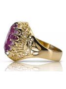 14K Yellow gold Amethyst Ring Vintage Jewlery vrc020y